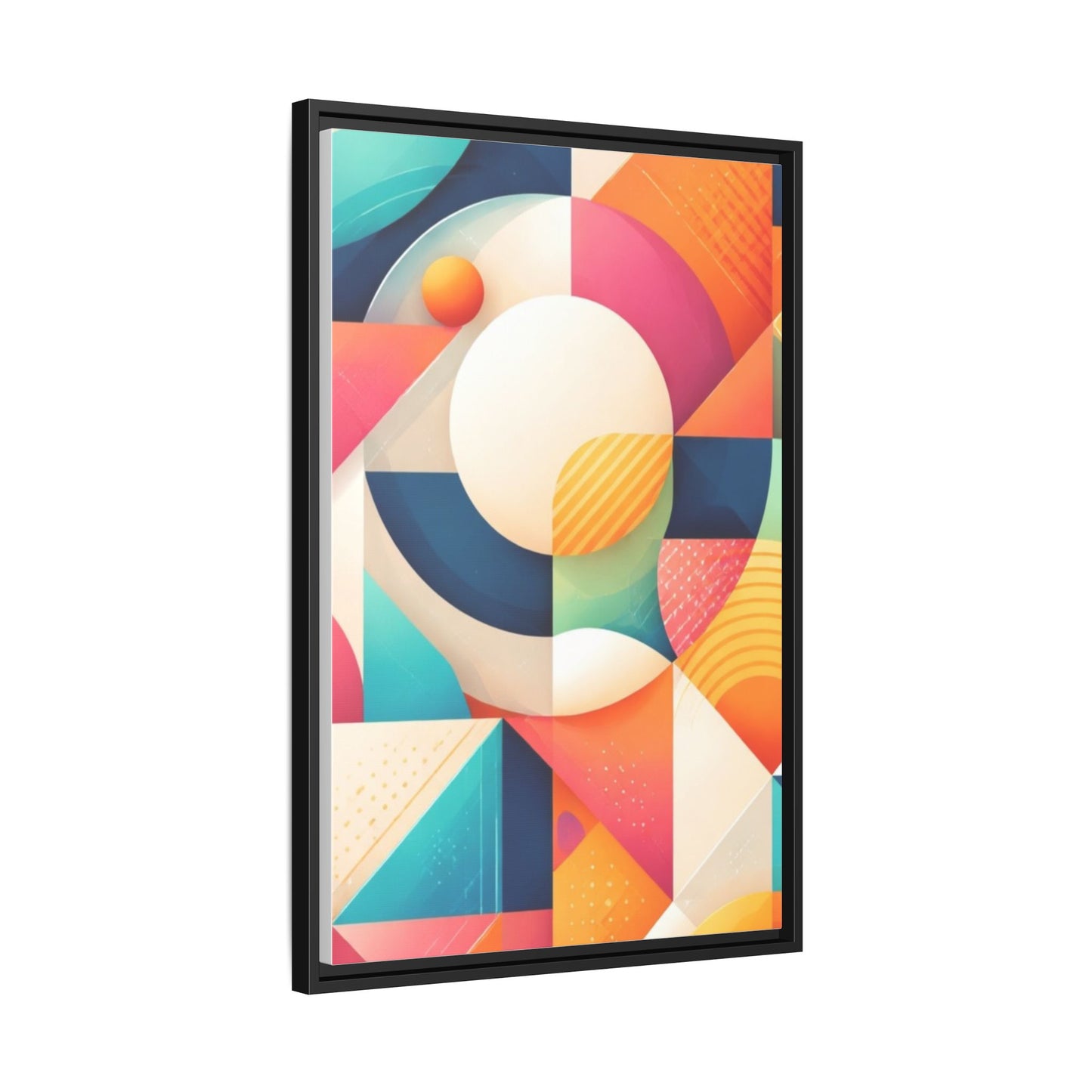 Colorful Geometric Abstract Art Matte Canvas Framed