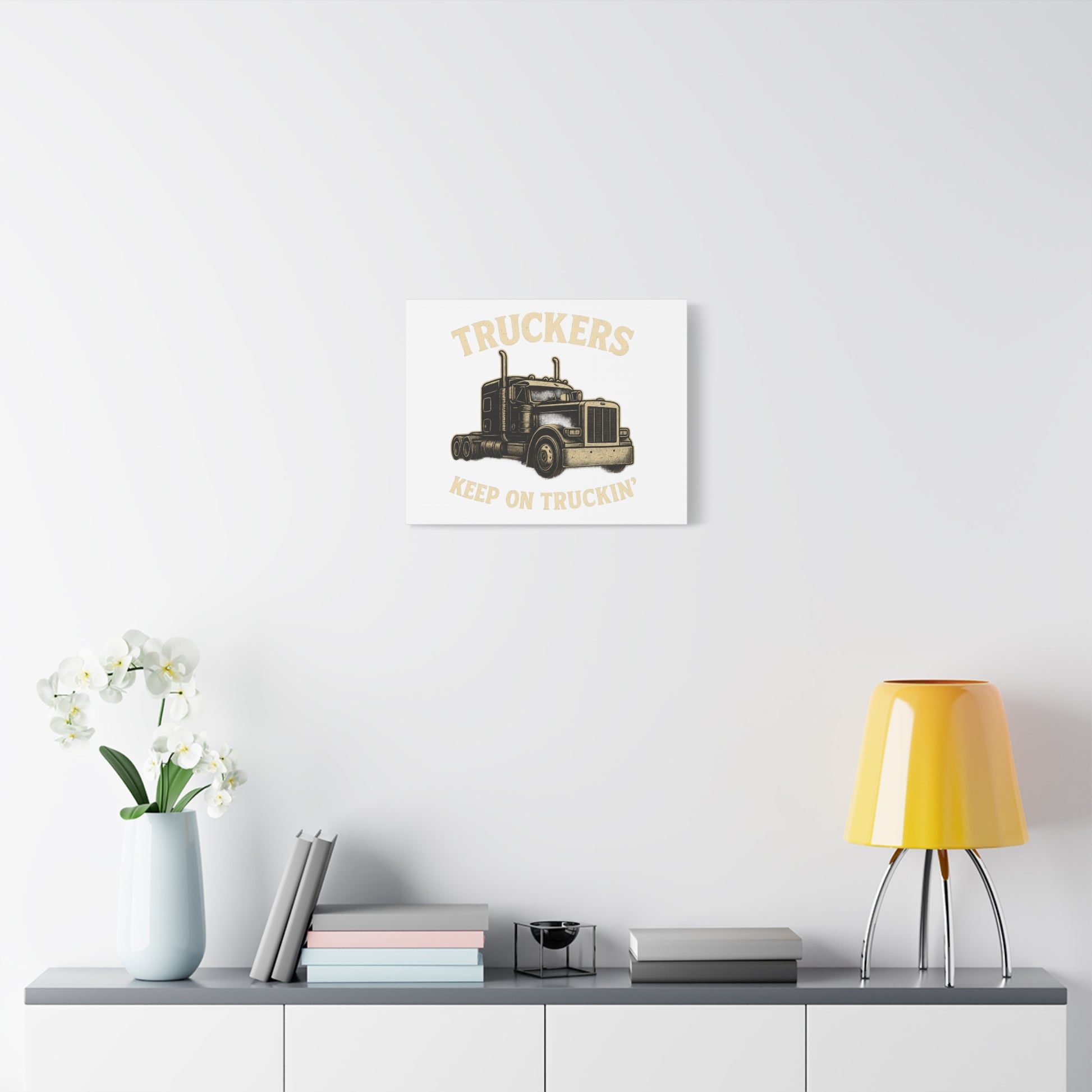 Truckers Canvas Wall Art, Keep on Truckin' Decor, Gift for Drivers, Trucking Artwork, Transportation Gift - TRV