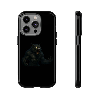 Werewolf Phone Case, Tough Cases, Black Panther Design, Gift for Animal Lovers, Phone Accessories, Fierce Phone Protection - TRV