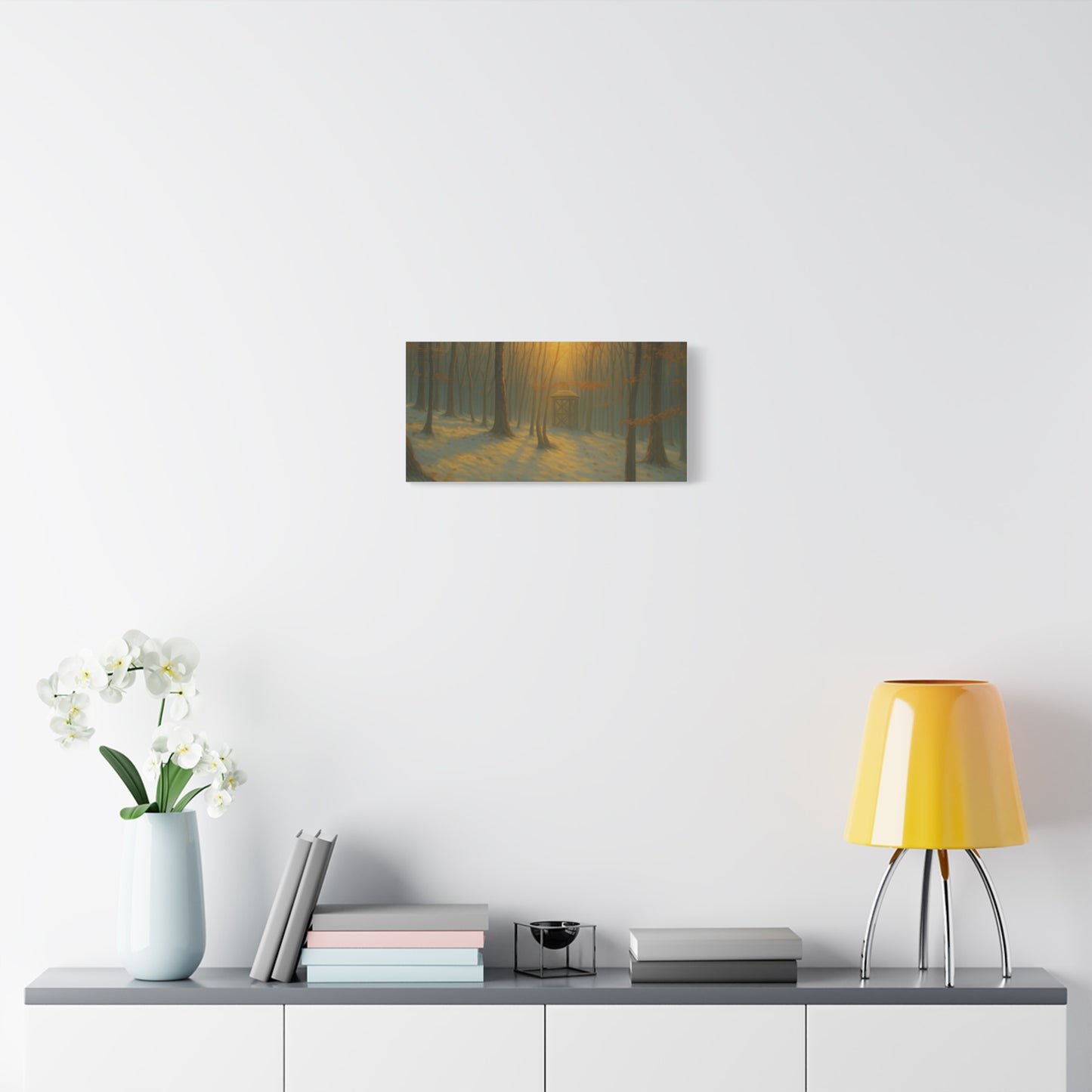 Matte Canvas Wall Art, Scenic Nature Print, Calm Forest Decor, Cozy Home Aesthetic, Autumn Landscape, Gift for Nature Lovers - TRV