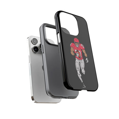 Football Player Tough Phone Case – Protective Black Sports iPhone Case