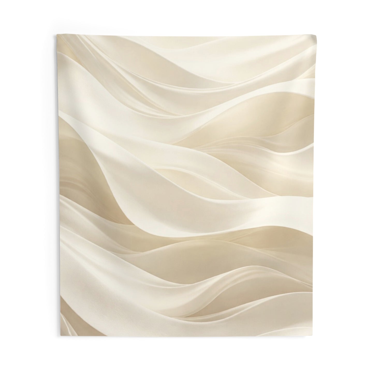 Neutral Wave Abstract Indoor Wall Tapestry | Beige Flowing Fabric Design