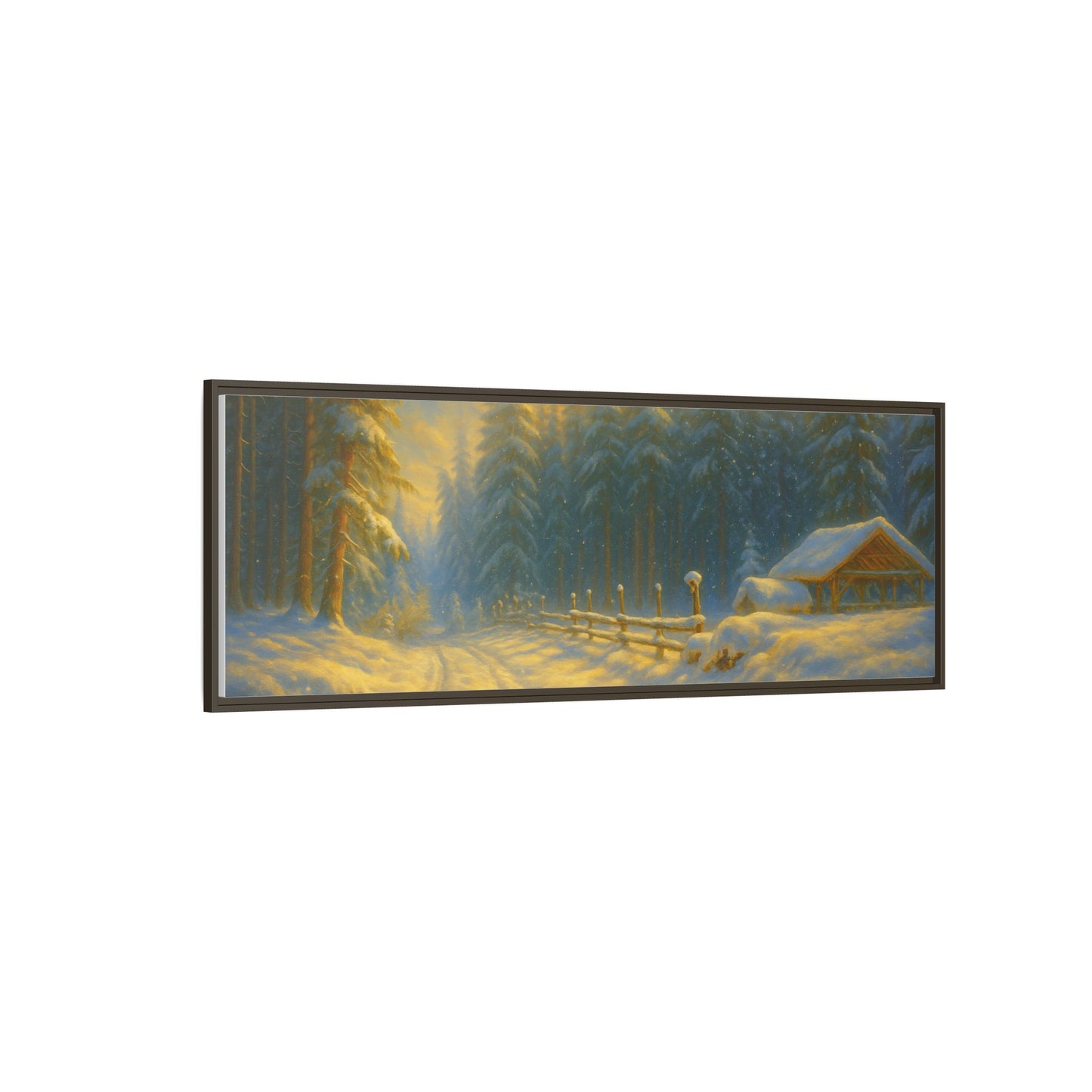 Wall Art Print, Winter Cabin Decor, Nature Scene, Holiday Gift, Cabin Vibes, Christmas Decoration, Matte Canvas, Framed - TRV