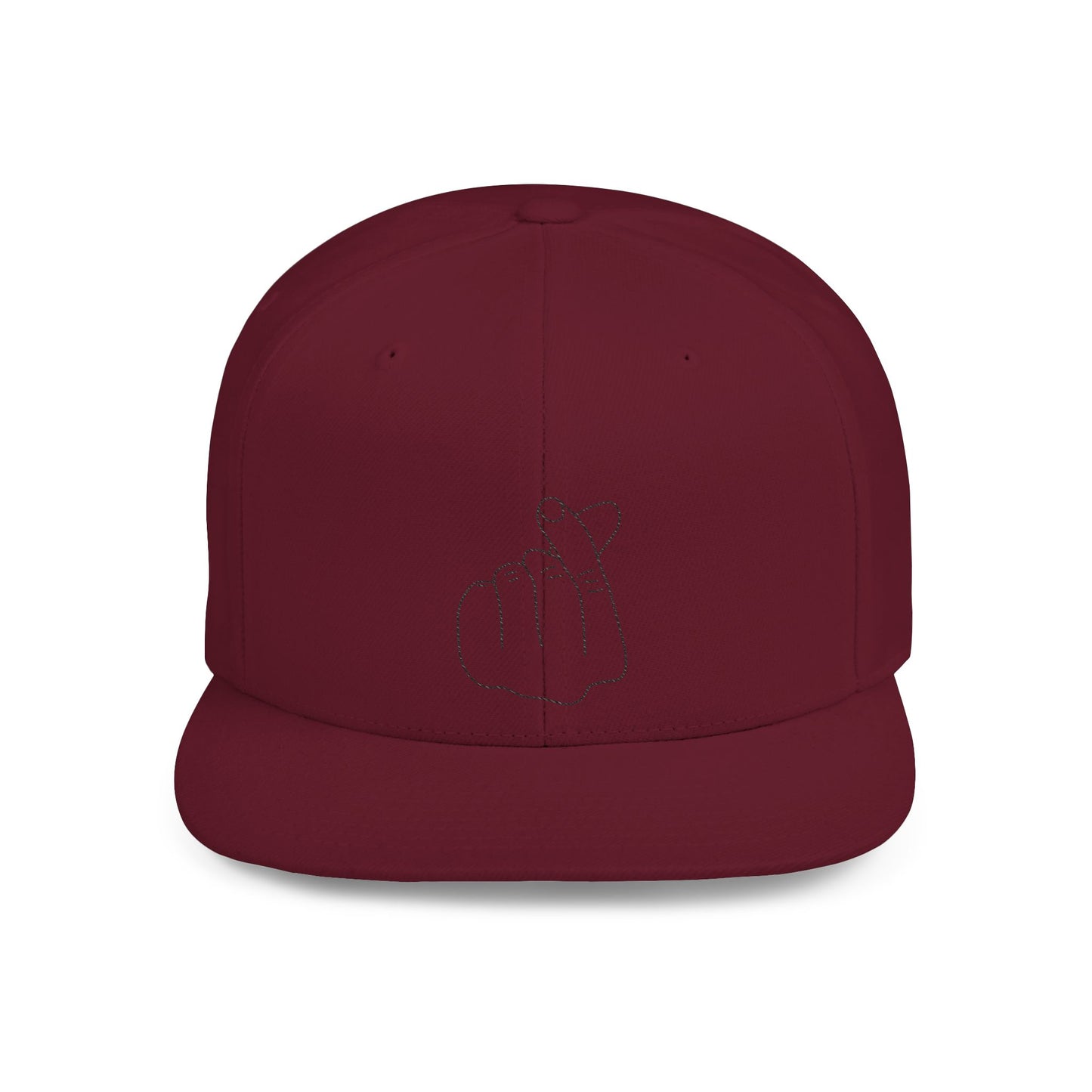 Minimalist Hand Gesture Flat Bill Snapback Hat - TRV