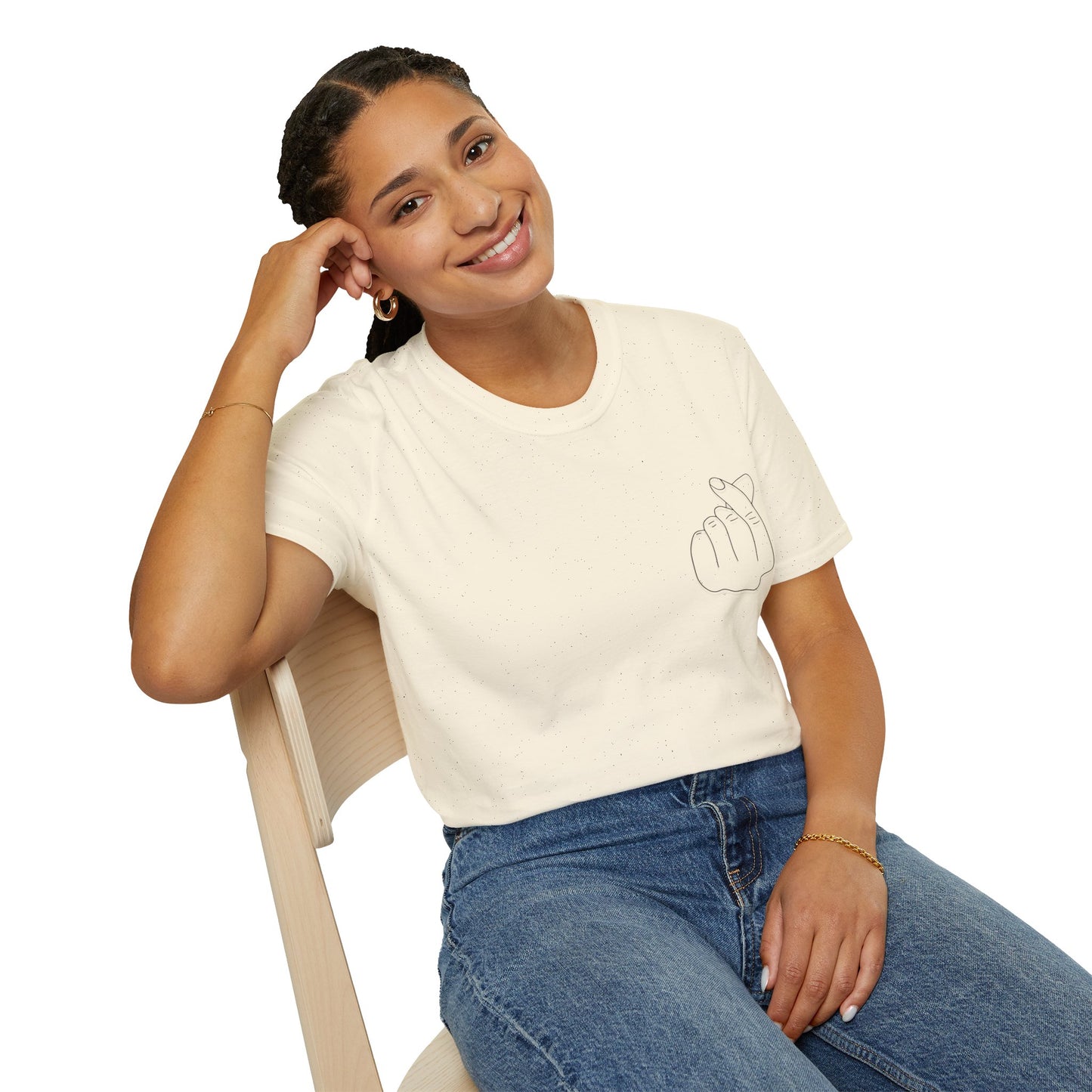 Trendy Unisex Softstyle T-Shirt with Love Hand Gesture Design