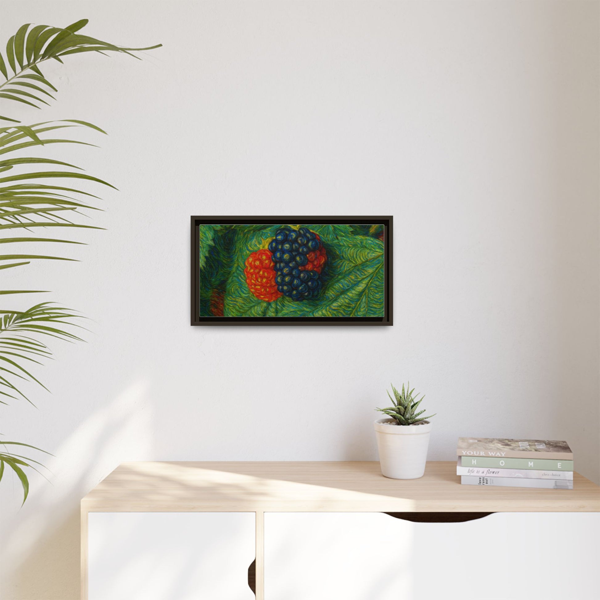 Van Gogh Style Blackberry Canvas Art, Framed Wall Decor, Botanical Print, Summer Home Decor, Gift for Garden Lovers - TRV