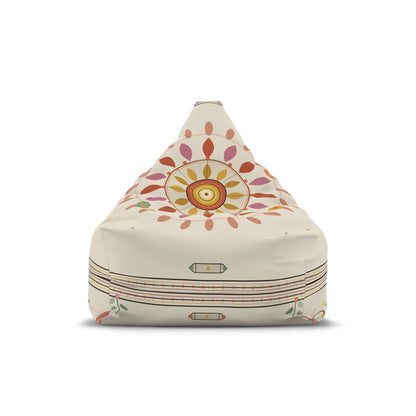 Boho Sunburst Bean Bag Cover — Floral Mandala Pattern
