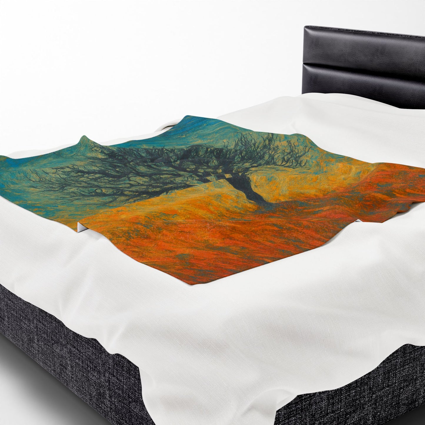 Cozy Velveteen Plush Blanket with Serene Tree Design | Comfortable Home Decor, Gift for Nature Lovers, Cozy Nights, Warmth&Style - TRV