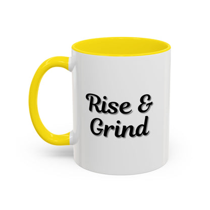 Rise & Grind Coffee Mug – Motivational Black Accent Mug for Daily Inspiration - TRV