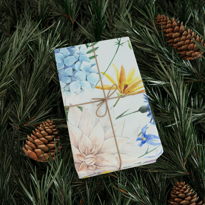 Floral Watercolor Wrapping Paper Roll — Pastel Flowers Gift Wrap for Mother's Day & Spring
