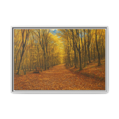 Autumn Forest Framed Canvas Art, Cozy Wall Decor, Nature Inspired Gift, Fall Home Accent, Perfect for Thanksgiving - TRV