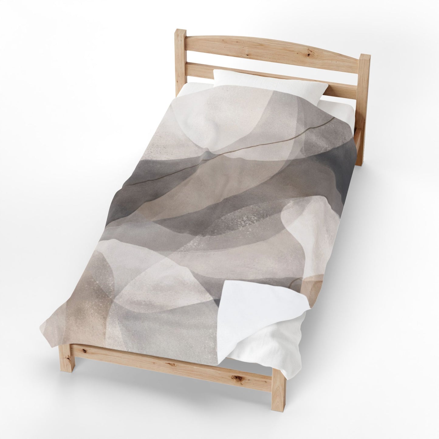 Neutral Abstract Watercolor Blanket | Modern Geometric Waves Throw
