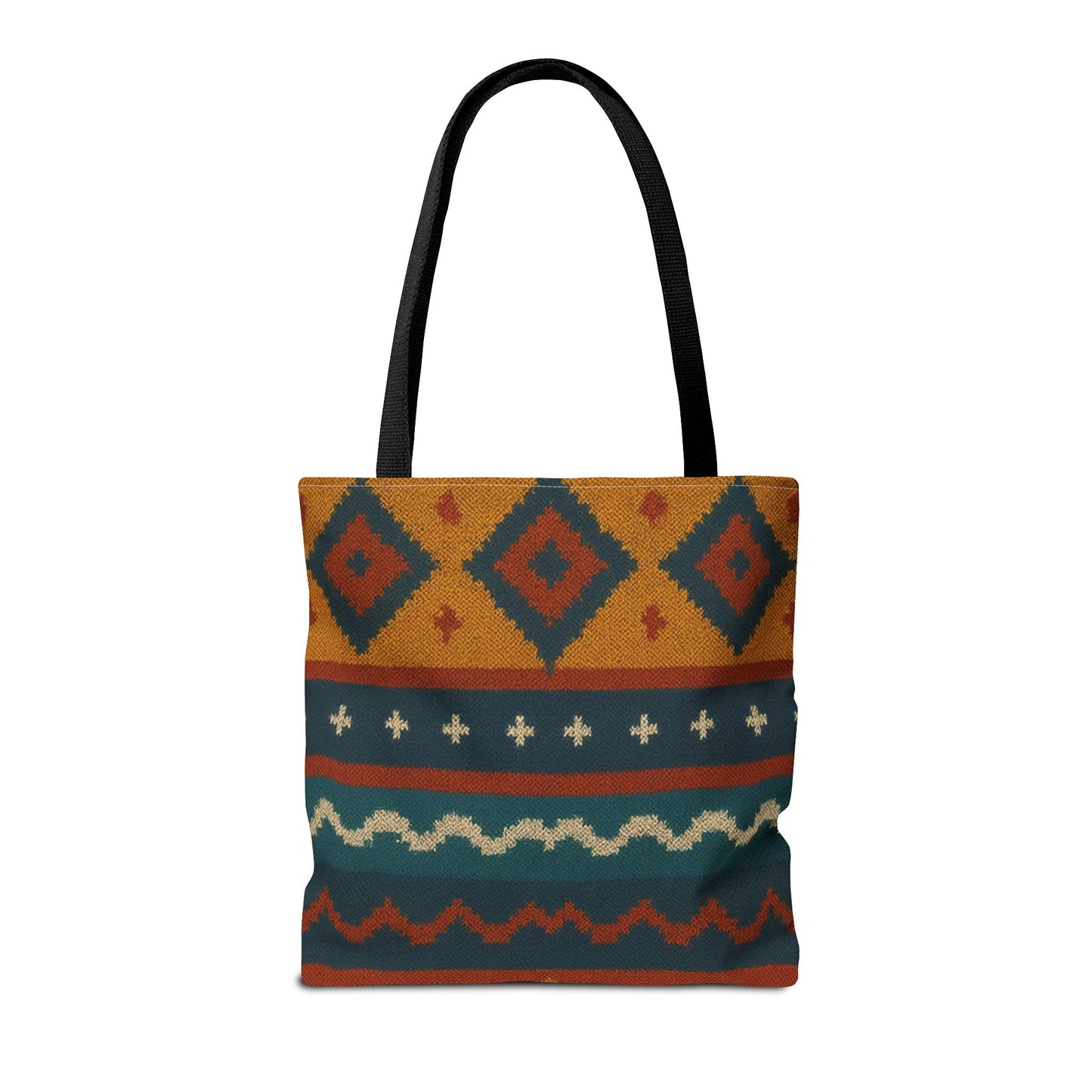 Southwestern Diamond Pattern Tote Bag | Aztec Tribal Geometric Print - TRV