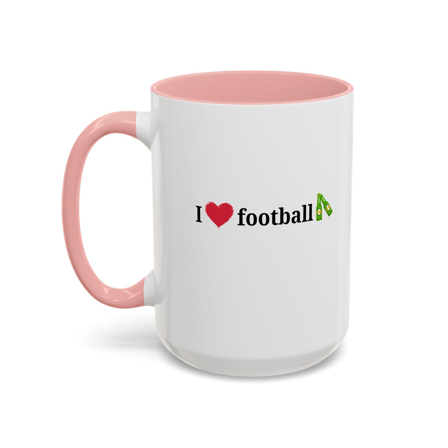 I Love Football Accent Coffee Mug, Perfect Gift for Sports Lovers, Football Enthusiasts, Unique Mug for Game Days, Home or Office Decor - TRV