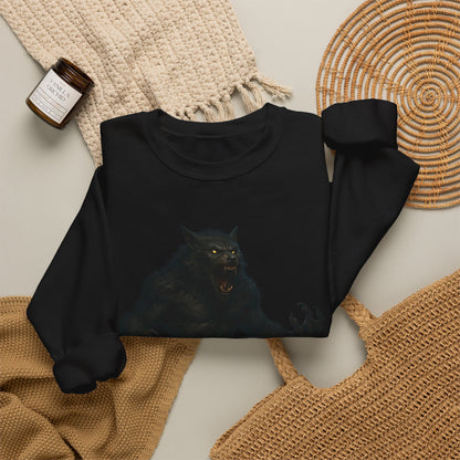 Fierce Werewolf Graphic Sweatshirt, Cozy Unisex Crewneck, Perfect for Casual Outfits, Halloween Apparel, Everyday Wear