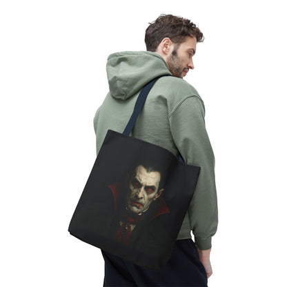 Vampire Haunted Tote Bag, Spooky Shopping Bag, Halloween Accessory, Gothic Style Handbag, Perfect for Halloween Parties, Unisex Tote - TRV