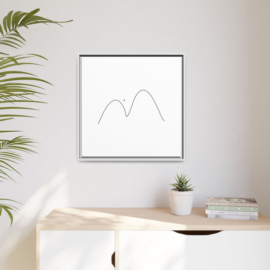 Minimal Line Mountains Matte Canvas Framed