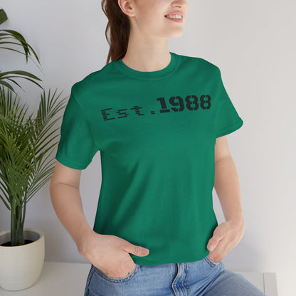 Est. 1988 Unisex Jersey Tee, Vintage Birthday Shirt, Casual Everyday Wear, Gift for Him or Her, Anniversary Celebration Tee