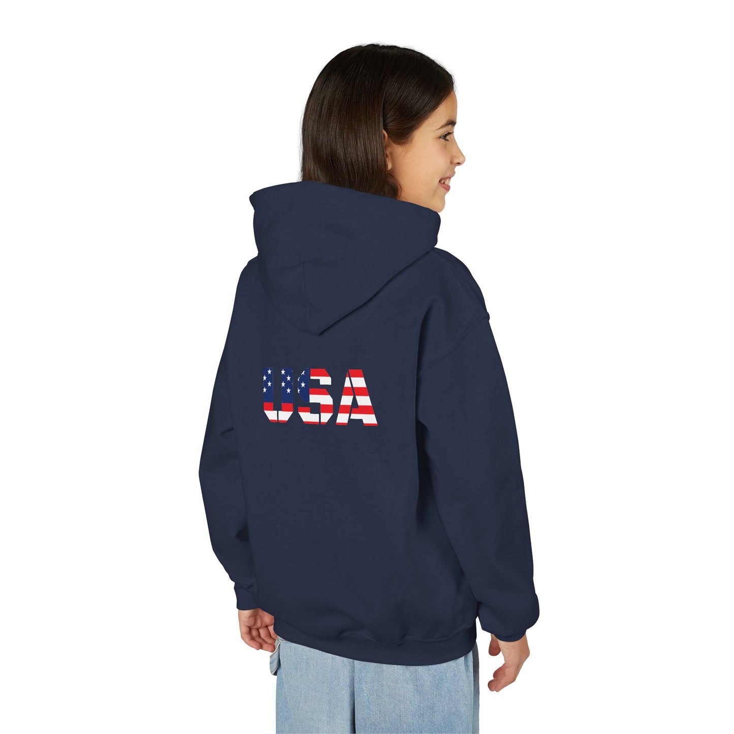 USA Flag Youth Hoodie, Youth Sweatshirt, Cool Hoodie for Kids, American Pride Apparel, Comfortable Boys and Girls Sweatshirt