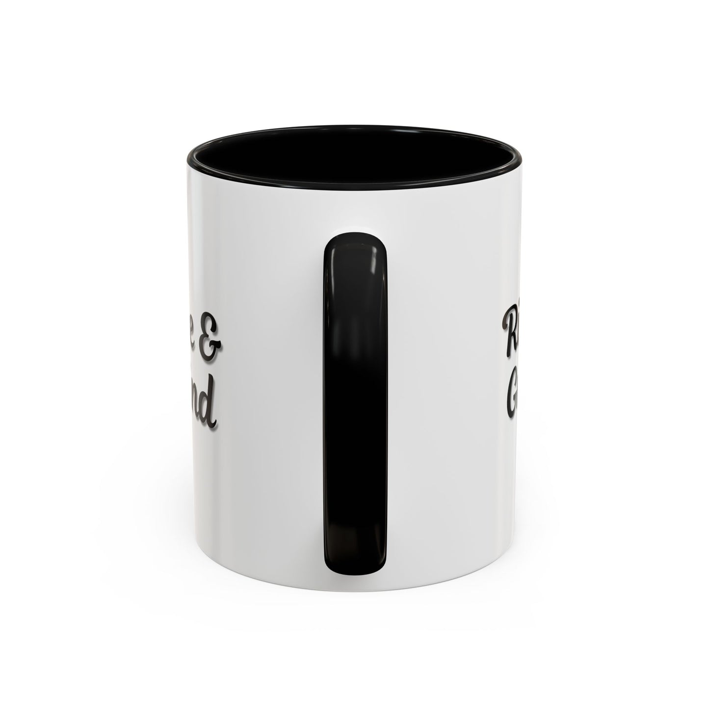 Motivational Rise & Grind Coffee Mug, Black Accent Mug, Daily Inspiration, Gift for Coffee Lovers, 11oz 15oz Ceramic Cup