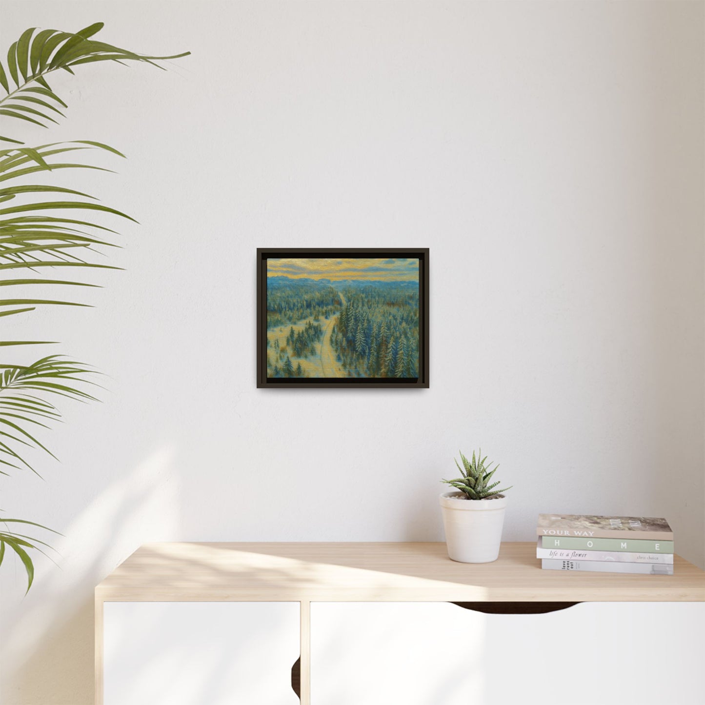 Framed Matte Canvas Art Print, Tranquil Forest Landscape, Home Decor for Nature Lovers, Wall Art for Living Room, Gift for Art Enthusiasts - TRV