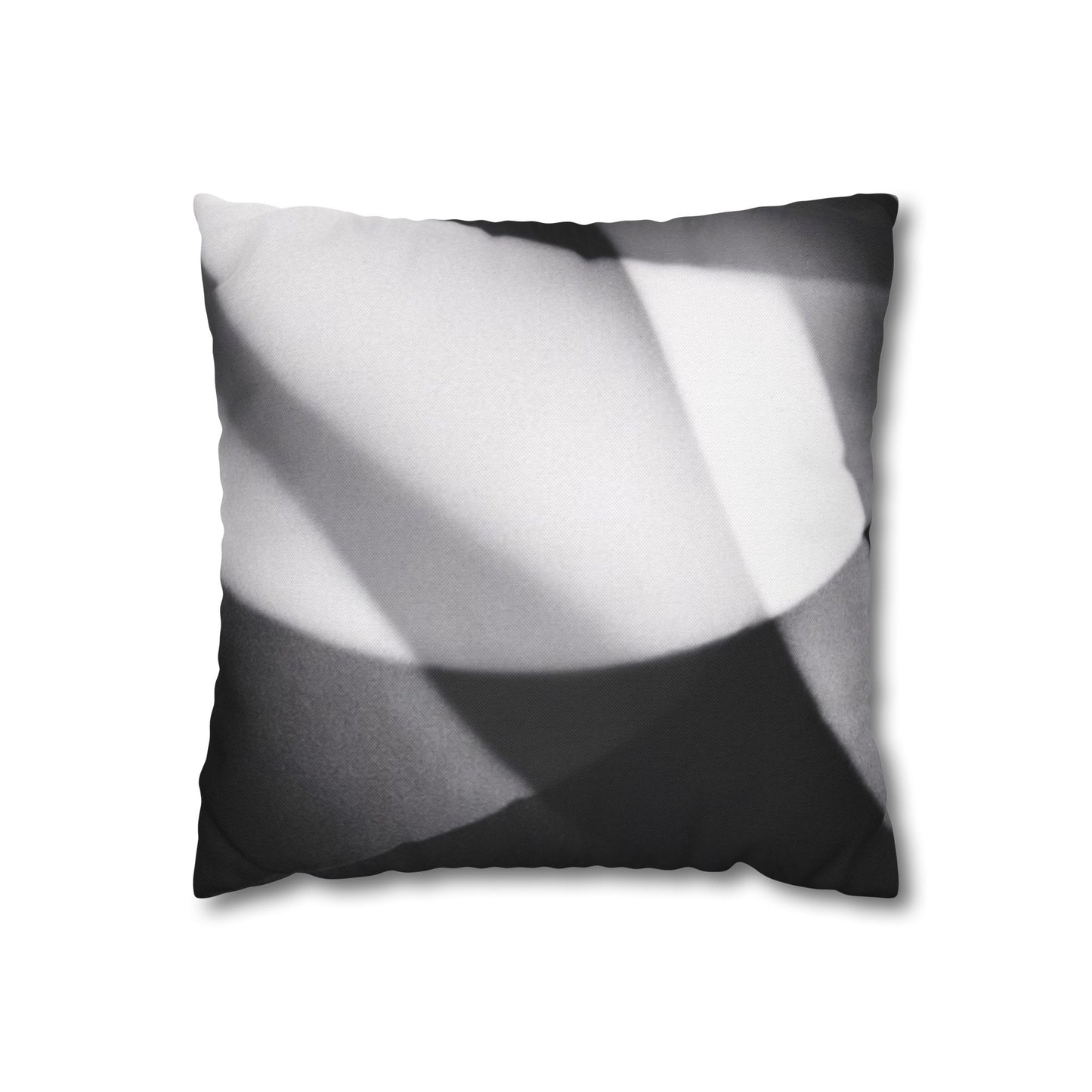 Square pillowcase featuring an abstract black and white photo design, ideal for home decor from Printify.