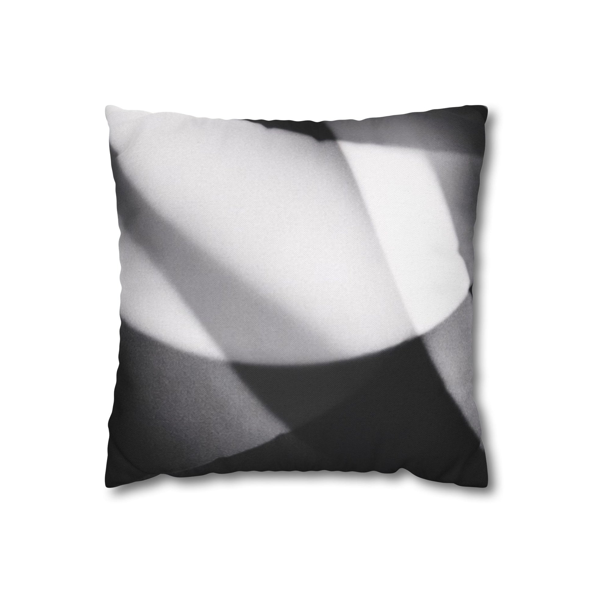 Square pillowcase featuring an abstract black and white photo design, ideal for home decor from Printify.
