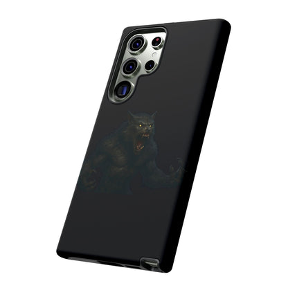 Werewolf Phone Case, Tough Cases, Black Panther Design, Gift for Animal Lovers, Phone Accessories, Fierce Phone Protection - TRV