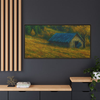 Framed Matte Canvas Print, Rustic Artwork, Farmhouse Decor, Nature Wall Art, Gift for Home, Autumn Decor, Landscape Painting