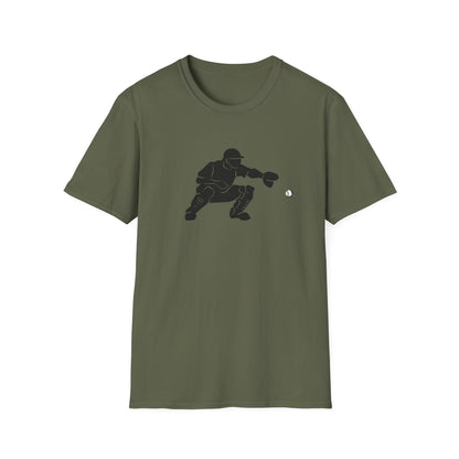 Baseball Catcher Unisex Softstyle T-Shirt, Sports Apparel, Gift for Athletes, Workout Gear, Casual Wear, Special Occasions