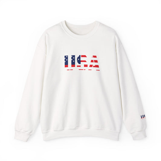USA Flag Unisex Crewneck Sweatshirt, Cozy Apparel, Casual Wear, Independence Day Gift, Americana Style