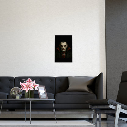 Gothic Vampire Art Poster, Spooky Wall Decor, Horror Room Accent, Perfect for Halloween, Gothic Decor, Home Office Artwork - TRV