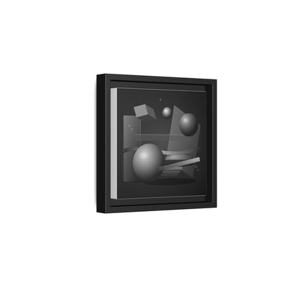 Monochrome Geometric Spheres Canvas Framed Wall Art | Matte Print