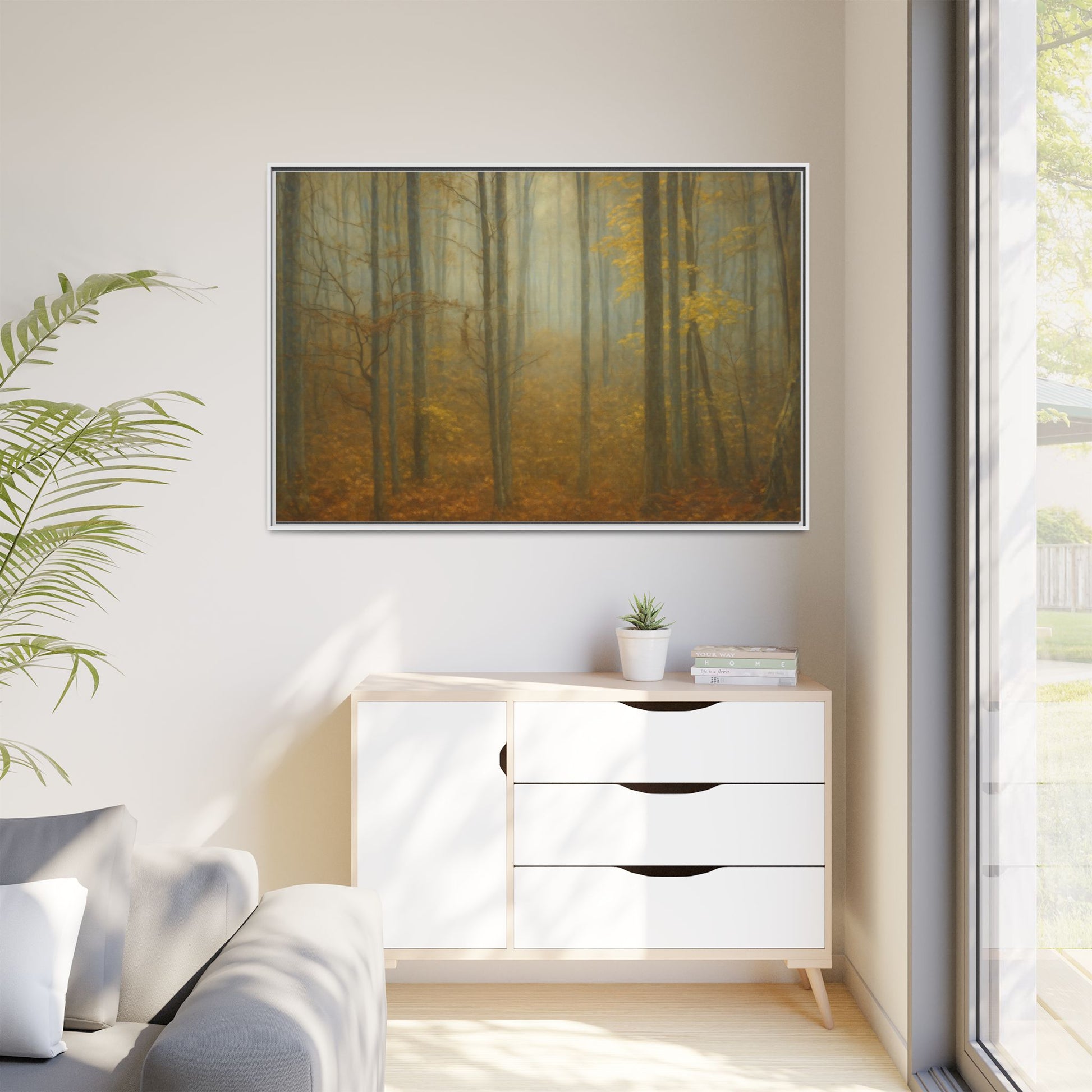 Framed Matte Canvas Art | Serenity in the Forest | Nature Wall Decor, Home Gallery, Cozy Living Room, Gift for Nature Lovers - TRV