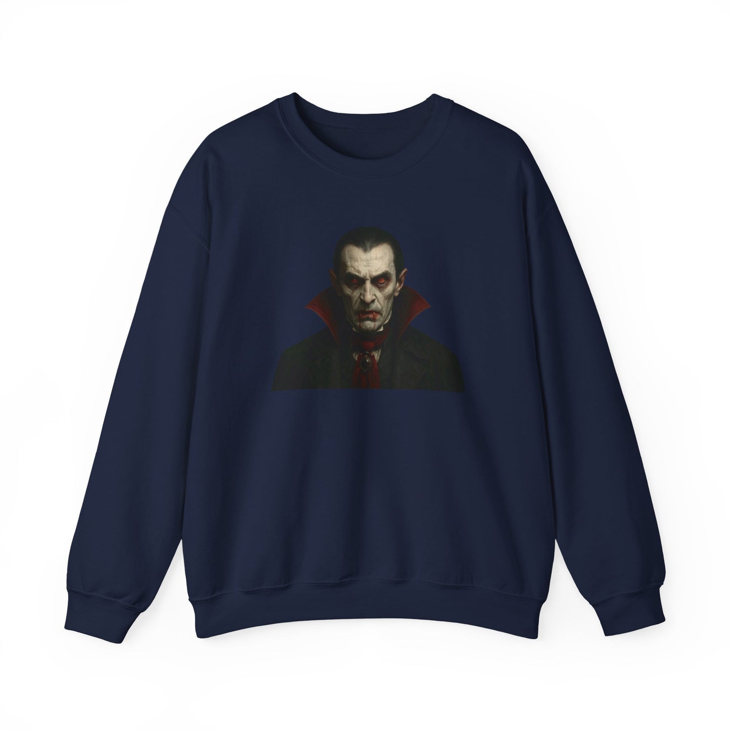 Gothic Horror Sweatshirt, Cozy Vampire Sweatshirt, Spooky Apparel, Halloween Costume Top, Unisex Halloween Sweatshirt