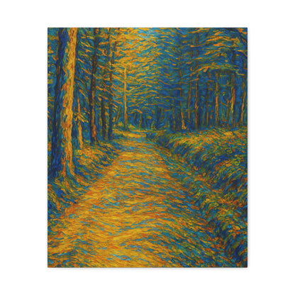Van Gogh Style Forest Canvas Art | Nature Wall Decor, Home Office Accent, Gift for Nature Lovers, Gallery Wrapped, Living Room Wall Art - TRV