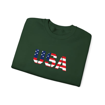 USA Flag Unisex Crewneck Sweatshirt, Cozy Apparel, Casual Wear, Independence Day Gift, Americana Style