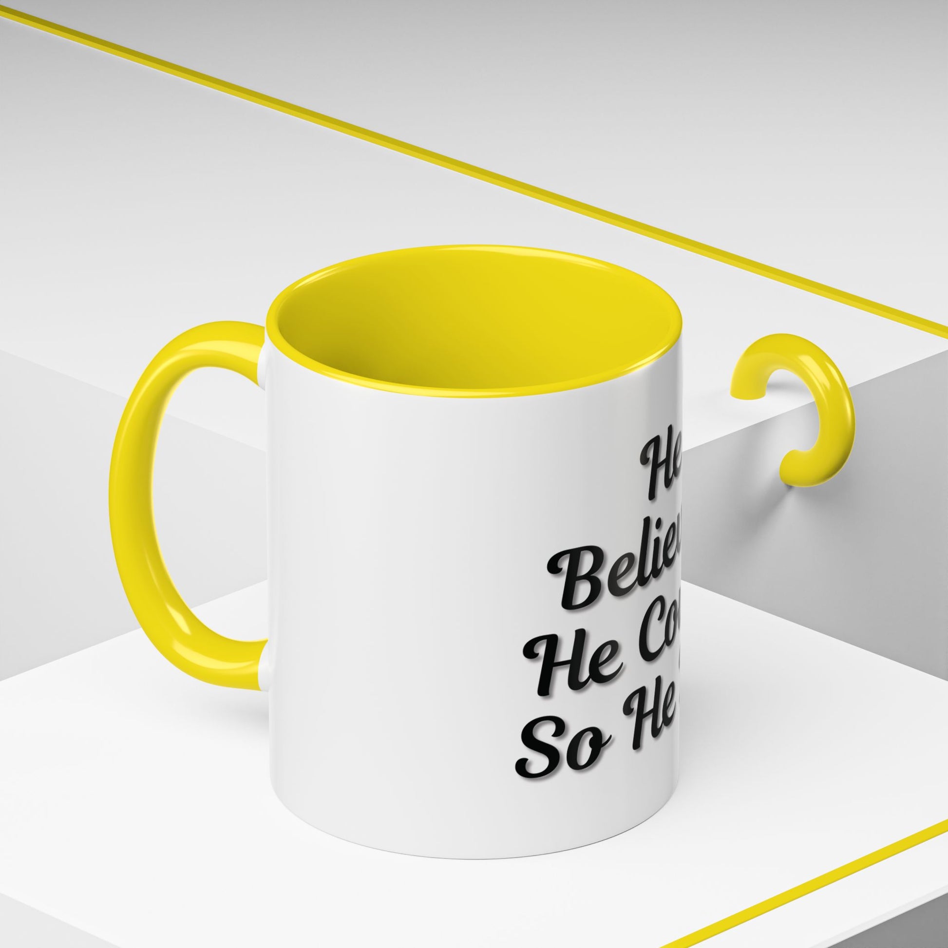 Inspirational Accent Coffee Mug - 'He Believed He Could, So He Did' - Perfect Gift for Motivational Moments - TRV