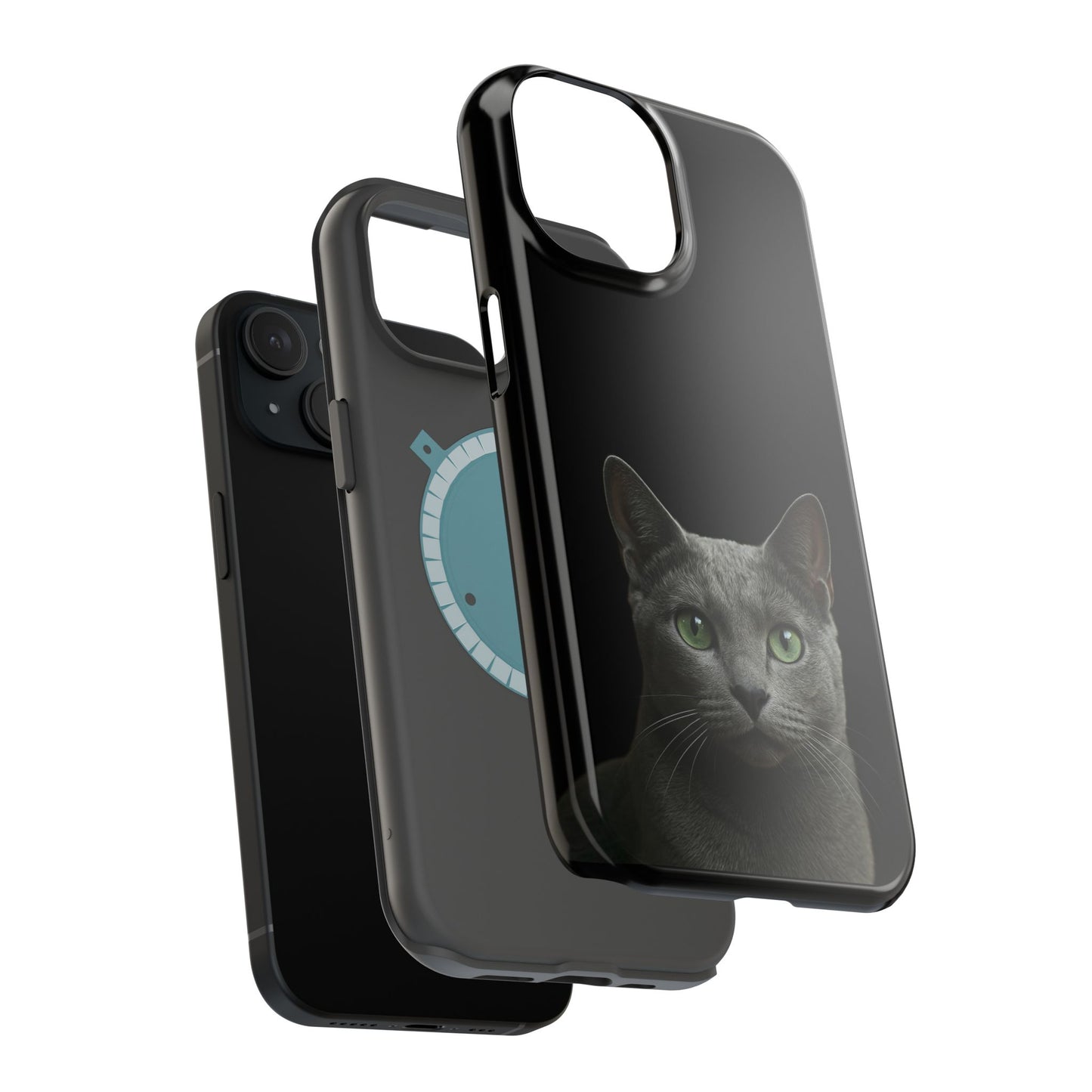 Russian Blue Cat Phone Case — Magnetic Impact-Resistant iPhone Cover