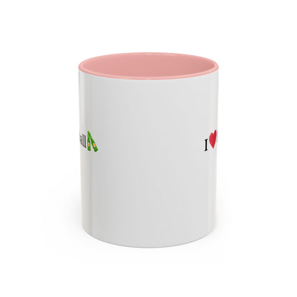 I Love Football Accent Coffee Mug, Perfect Gift for Sports Lovers, Football Enthusiasts, Unique Mug for Game Days, Home or Office Decor - TRV