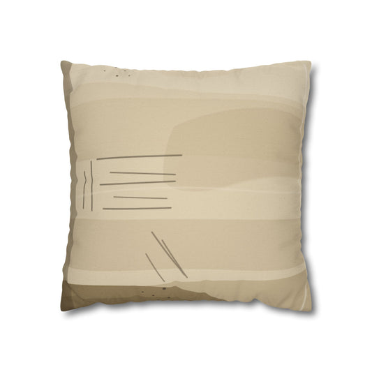 Neutral Abstract Brushstroke Pillowcase | Square Decorative Pillowcase - TRV