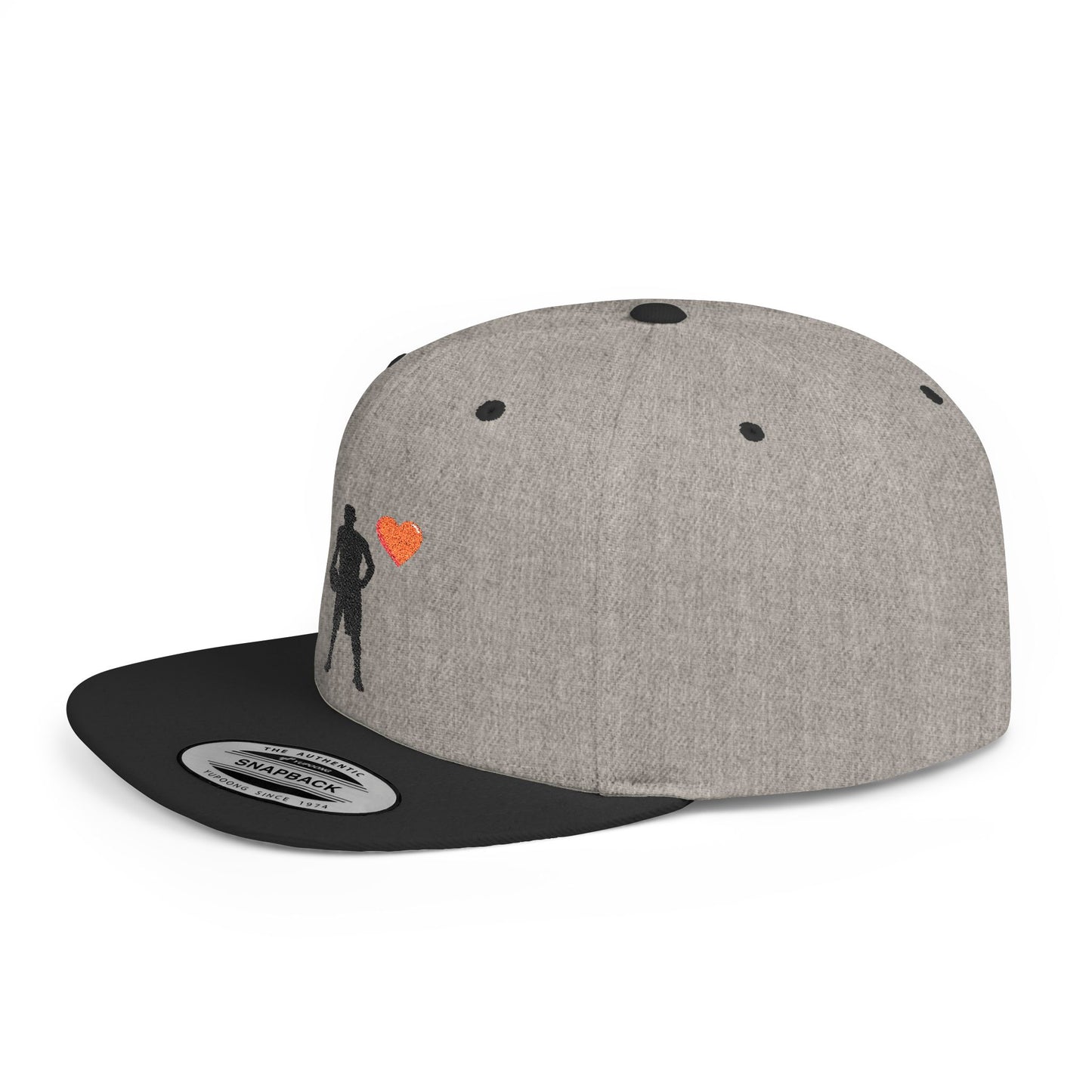 Sporty Love Flat Bill Snapback Hat – Adjustable Cap for Athletes, Casual Wear, Gifts for Sports Fans, Basketball Enthusiasts, Unique - TRV