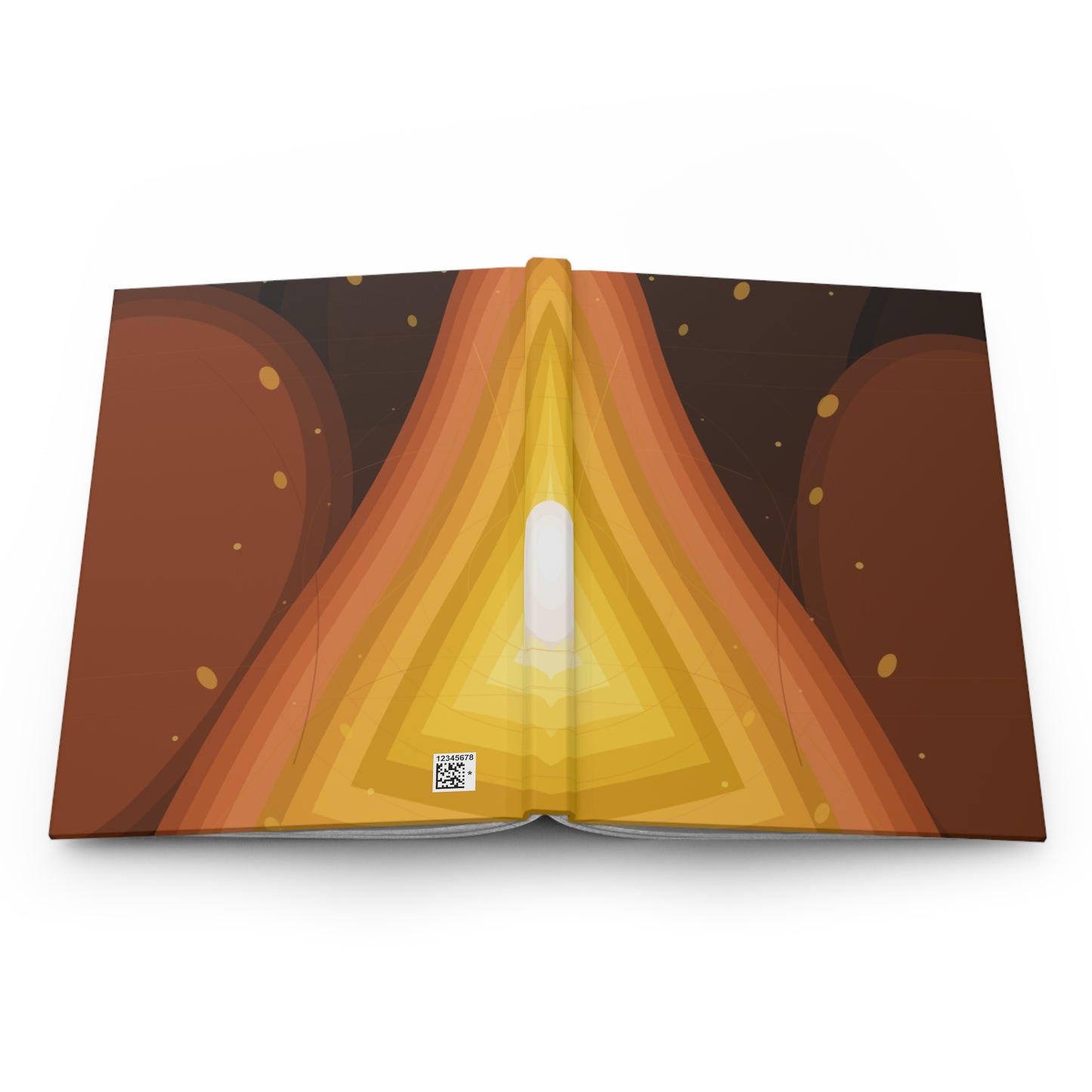 Abstract Sunset Waves Hardcover Journal | Geometric Retro Layers