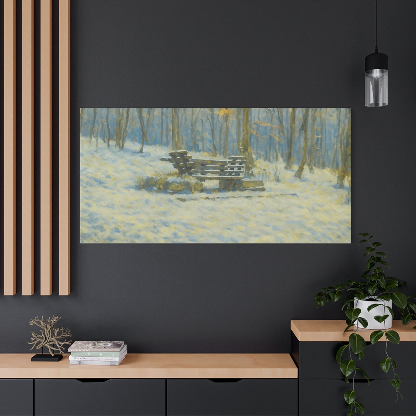 Winter Serenity Canvas Wall Art, Cozy Living Room Decor, Nature Landscape Print, Gift for Art Lovers, Home Decor, Seasonal Artwork - TRV