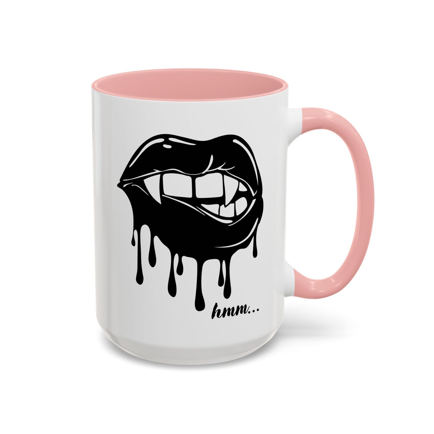 Dripping Lip Coffee Mug – "hmm..." Accent Ceramic Mug (11/15oz)