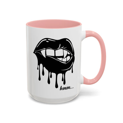 Dripping Lip Coffee Mug – "hmm..." Accent Ceramic Mug (11/15oz)