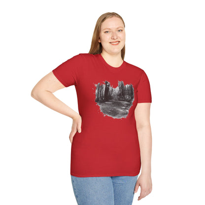 Minimalist Nature-Inspired Unisex Softstyle T-Shirt, Casual Wear, Everyday Style, Gift for Nature Lovers, Eco-Friendly Fashion