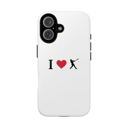 Baseball Love Phone Case, Tough Cases for Sports Lovers, i Heart Baseball Protection, Gift for Players, Cute Sports Case - TRV