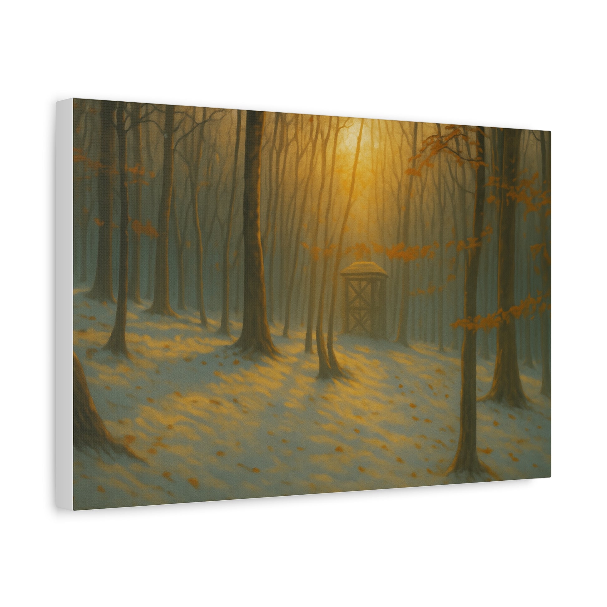 Matte Canvas Wall Art, Scenic Nature Print, Calm Forest Decor, Cozy Home Aesthetic, Autumn Landscape, Gift for Nature Lovers - TRV