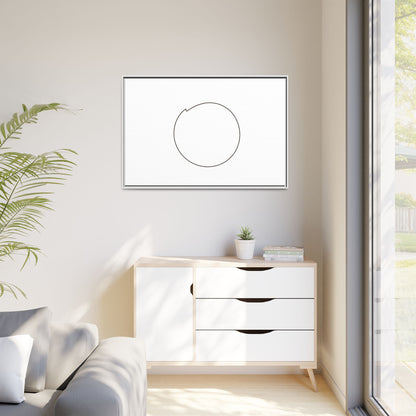 Minimal Circle Line Matte Canvas Framed | Modern Abstract Wall Art